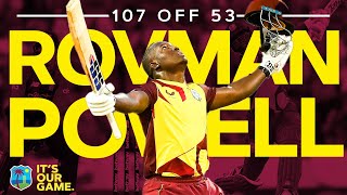 Rovman Powells INCREDIBLE 107 off just 53 Balls vs England  West Indies Men vs England 2022 [upl. by Knowling]