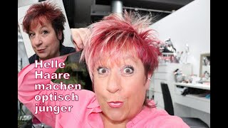 Hellere Haare machen 10 Jahre jünger  Haarstyling DIY Nacken selber schneiden [upl. by Vevine699]