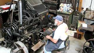 Field Day of the Past 2010  Intertype machine similar to Linotype [upl. by Drhcir612]