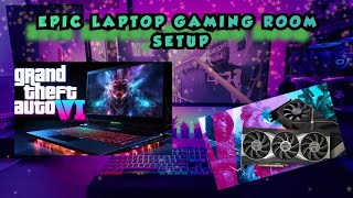 Epic Laptop Gaming Room setup  Laptop Gaming setup  Gaming Setup 2024 🔥 [upl. by Aggri]