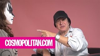 Gene Simmons Gives KISS Makeup Tutorial  Cosmopolitan [upl. by Ailecec747]