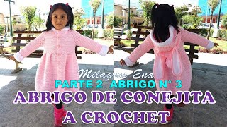 PARTE 2 Como tejer el Abrigo N° 3 CONEJA chompón saco o suéter largo a crochet para bebes y niñas [upl. by Vescuso]