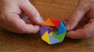 Robins wheel  7 sheet modular origami [upl. by Enywad]