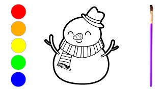 Vizatime per vitin e ri Plaku prej bore  Snowman Drawing and coloring [upl. by Navek]