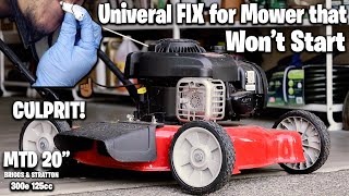 Mtd 20 inch lawn mower carburetor repair briggs and stratton 300e carb cleaning Results at the end [upl. by Tebzil219]