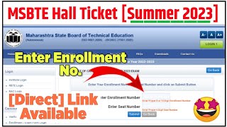 🔴MSBTE New Update MSBTE Hall Ticket Summer 2023😰MSBTE Exam Date [upl. by Terence]