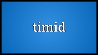 Timid Meaning [upl. by Nnyloj]