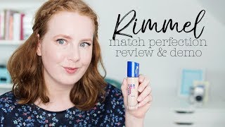 Rimmel Match Perfection Foundation in 010 Light Porcelain Review and Demo [upl. by Avin]