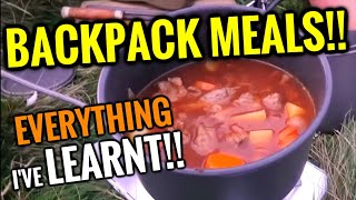 Wild Camping MEALS COOKING amp COOKSETS  EVERYTHING Ive LEARNT so far  Tips Hacks advice [upl. by Grati]