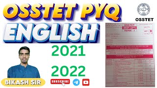 OSSTET PYQ ENGLISH 2021 2022  OSSTET EXAM 2021  osstetnotification osstetpreviousyearpaper [upl. by Anav]