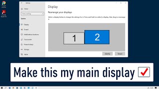 How To Make A Display The Main Display In Windows 10  CHANGE PRIMARY MONITOR  Easy Updated [upl. by Etnoled709]