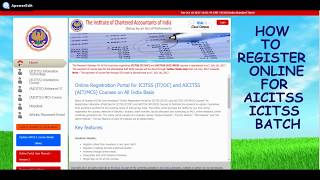 How to Register for ICITSS amp AICITSS Batches Online ICAI [upl. by Frechette]