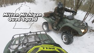 ATV spinning off a snowy trail in Michigan [upl. by Aicinod850]