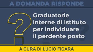 Graduatorie interne distituto per individuare il perdente posto [upl. by Knitter]