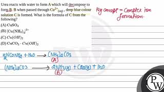 Urea reacts with water to form A which will decompose to form B B when passed through Cu2aq [upl. by Ylrebma732]