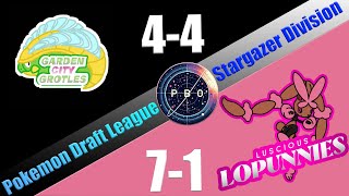 PBO STARGAZER SEMIFINALS  5 Garden City Grotles VS 1 Luscious Lopunnies  Pokemon Draft League [upl. by Waldemar]