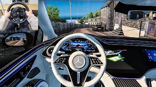 2022 Mercedes Benz EQS 580 4MATIC  Euro Truck Simulator 2 Steering Wheel Gameplay [upl. by Yra]