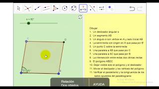 Construcción de paralelogramo un ángulo y lados variables [upl. by Dippold]