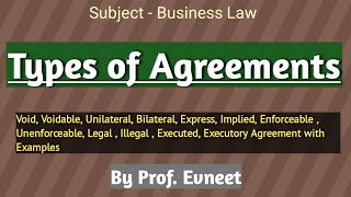 Types of agreement  types of agreement in hindi  kinds of agreement [upl. by Leifeste]