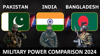 Pakistan vs India vs Bangladesh Military Power Comparison 2024  Defense Tube [upl. by Assena]