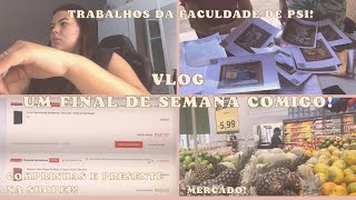 Vlog  Um fim de semana comigo  Mercado 🛒 Faxina 🧼 Faculade de psi 🏫 compras e recebidos da Shopee [upl. by Yrrak525]