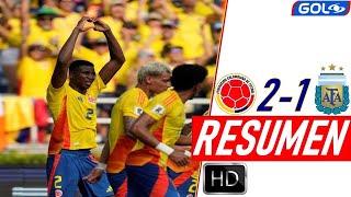 Colombia vs Argentina 21 Resumen y Goles  GOL CARACOL [upl. by Drucie]