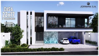 Modern House Design with 4 Bedrooms Family Home  22x17m 2 Storey  Jorman HomeDesigns [upl. by Aidnyc53]