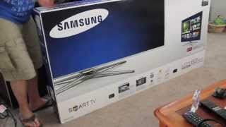 Samsung UN60F7100AF 60Inch 3D TV Unboxing Samsung 7100 Series [upl. by Anilemrac]