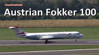 Austrian Airlines Fokker 100 takeoff from Vienna Airport [upl. by Armalla]