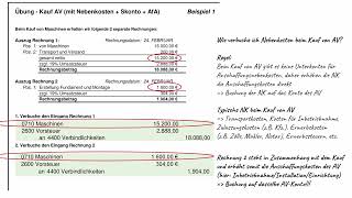 Kauf Anlagevermögen Verbuchung Nebenkosten Abschreibung SchrittfürSchritt Tutorial [upl. by Ainivad]