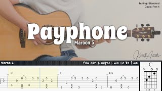 Payphone  Maroon 5  Fingerstyle Guitar  TAB  Chords  Lyrics [upl. by Nnaik916]