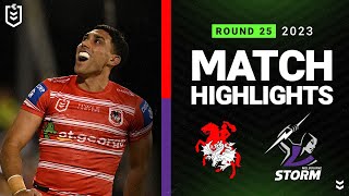 NRL 2023  St George Illawarra Dragons v Melbourne Storm  Match Highlights [upl. by Drahsir]