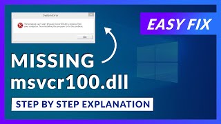 2023 How To Fix MSVCP110dll is Missing from computer  Not Found Error 💻 Windows 1110 💻 3264bit [upl. by Eilyk]