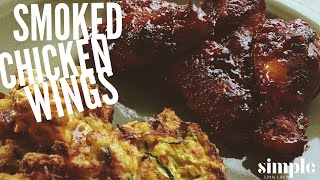 Tasty Smoked Chicken Wings and Zucchini Fritters  Slow Food Sundays [upl. by Zuliram775]