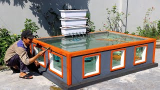 How To Make a Sturdy and Effective outdoor Fish Tank  Design And Decorations [upl. by Ierna708]