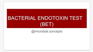 Bacterial endotoxin test Limulus amebocyte lysate test BETLAL [upl. by Norag]