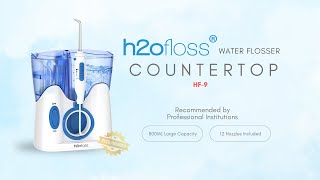 h2ofloss® HF9 Countertop Water Flosser  Professional Oral Irrigator Dental Care Made Easy [upl. by Sikleb]