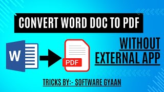 How to Convert Word To PDF without any Software [upl. by Afas945]