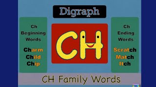 Digraph CH Sound  CH Beginning and Ending Words  Phonics english phonics [upl. by Tavey583]