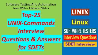 Top 25 UNIX commands Interview Questions and Answers for Software Testing professionals [upl. by Dannon620]