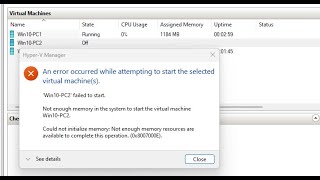 The Application Encountered an Error While Attempting to Change the State – HyperV Error [upl. by Hcone]