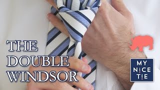 How to Tie a Tie The BEST Video to Tie a Double Windsor Knot slowbeginner [upl. by Ponzo]