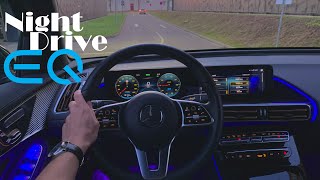 MercedesBenz EQC 400 4MATIC  POV Night Drive  Ambilight  Electric SUV  AMGLine [upl. by Ivel]