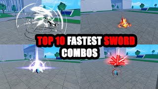 TOP 10 FASTEST SWORD COMBOS IN BLOX FRUITS [upl. by Nehgem]