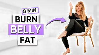 Lose Belly Fat Sitting Down 8Minute Seated Abs Lower Belly Fat Workout [upl. by Hsotnas]