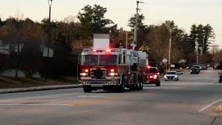 Goffstown NH Fire Department Tower 1 Responding with Special Guest  along with Car 1 121623 [upl. by Frodin945]