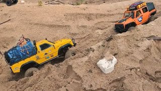 Pickup offroad in sea rc car mudding 13 [upl. by Adnolohs]