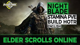 ESO  Stamina Nightblade PVE Build for Horns of the Reach English [upl. by Balough497]