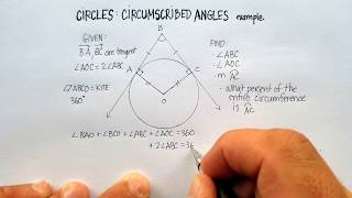 Circles Circumscribed Angle Example [upl. by Atterrol962]