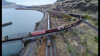 Rare 2 trains quotOver Underquot each other Drone view 1132018 [upl. by Diaz]